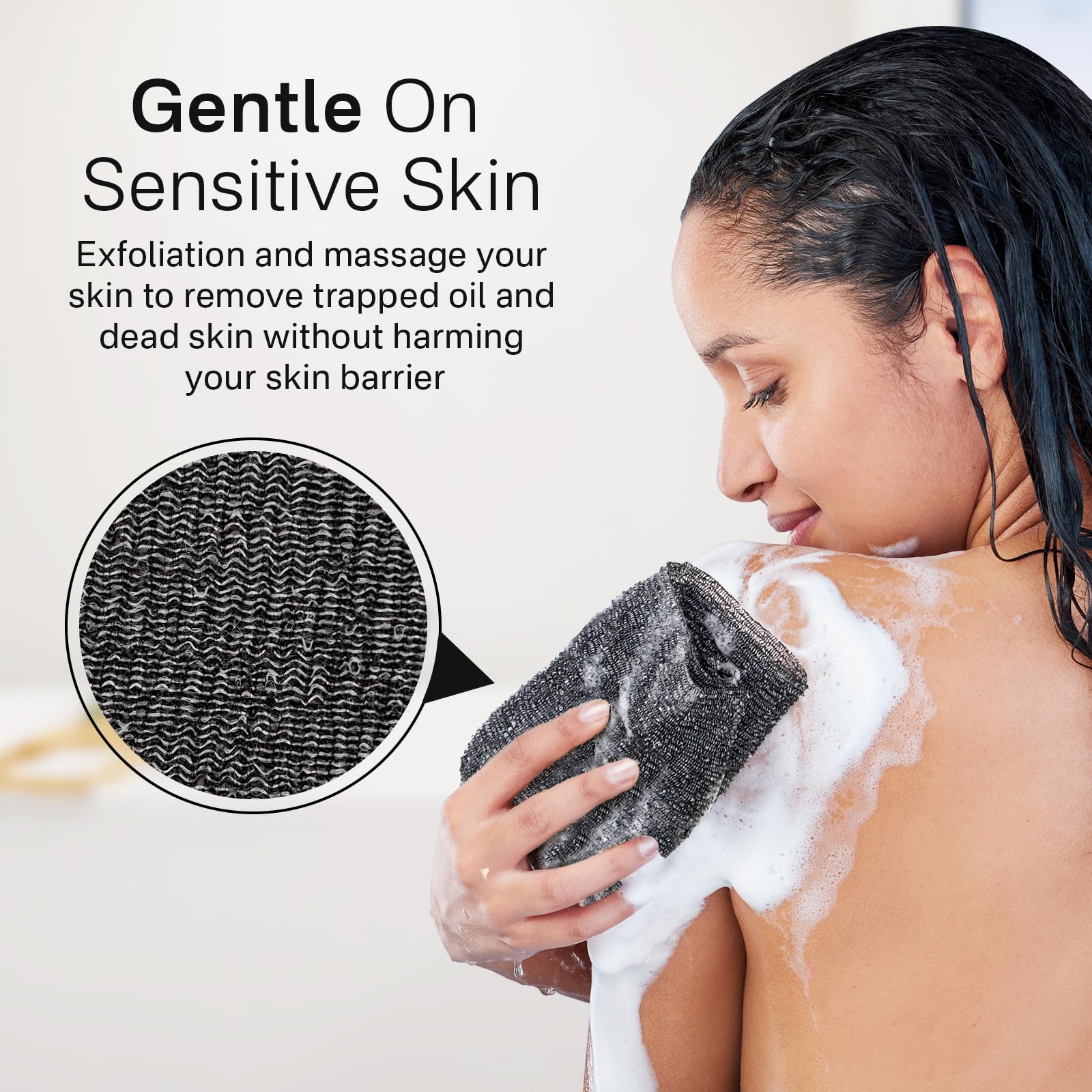 Yiclick Exfoliating African Net Sponge,Exfoliating Body Scrubber Exfoliator, Back Scrubber Bath Sponge, Exfoliate Rags Wash Cloth Loofah Sponge for Body Scrub, Exfoliating Washcloth Towel